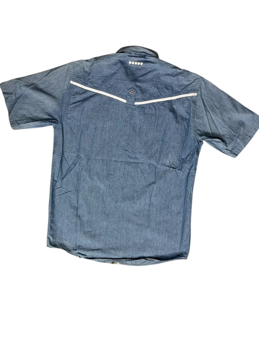 COOGI Australia Men's Chambray Short Sleeve Button Up Camp Shirt